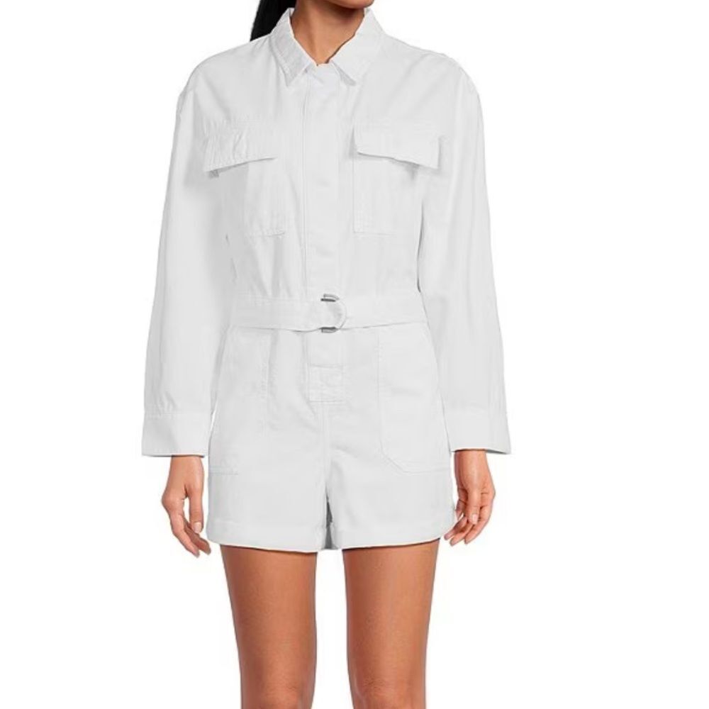 New Gianni Bini Charlie Denim Long Sleeve Romper 
Size 4